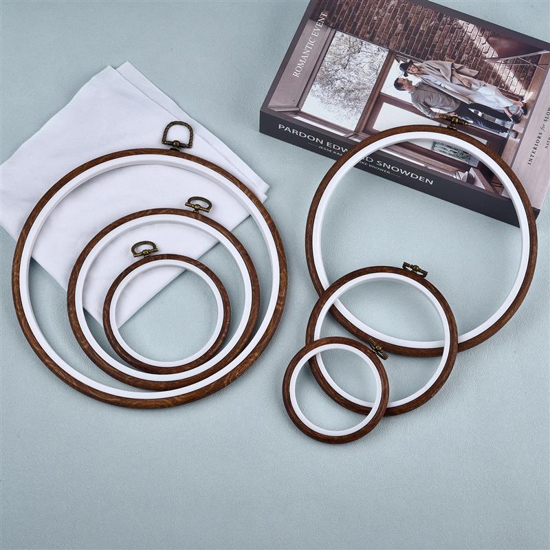 Wood Ring Blank - Conjunto De Moldura De Aros Bordados