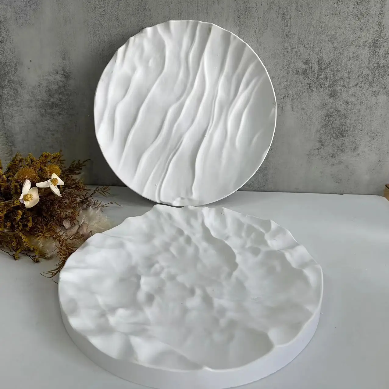 Coaster Mold Round - Molde irregular do gesso das ondas