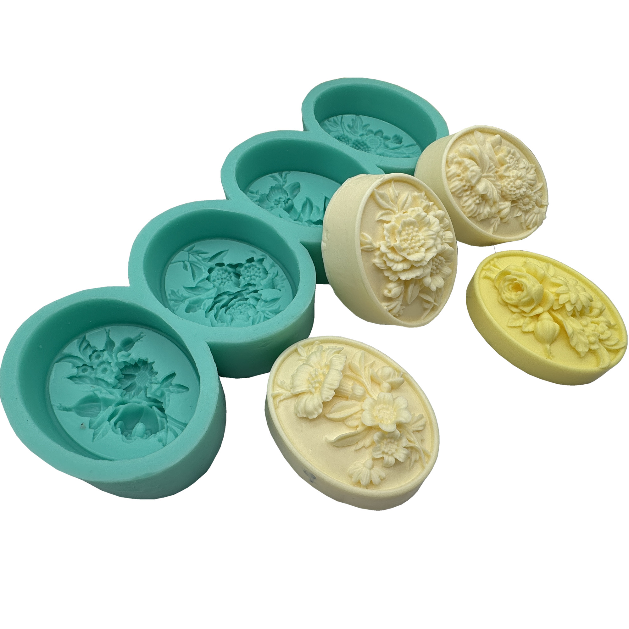 Resin Craft Ideas - Molde de sabão 3d flor oval,