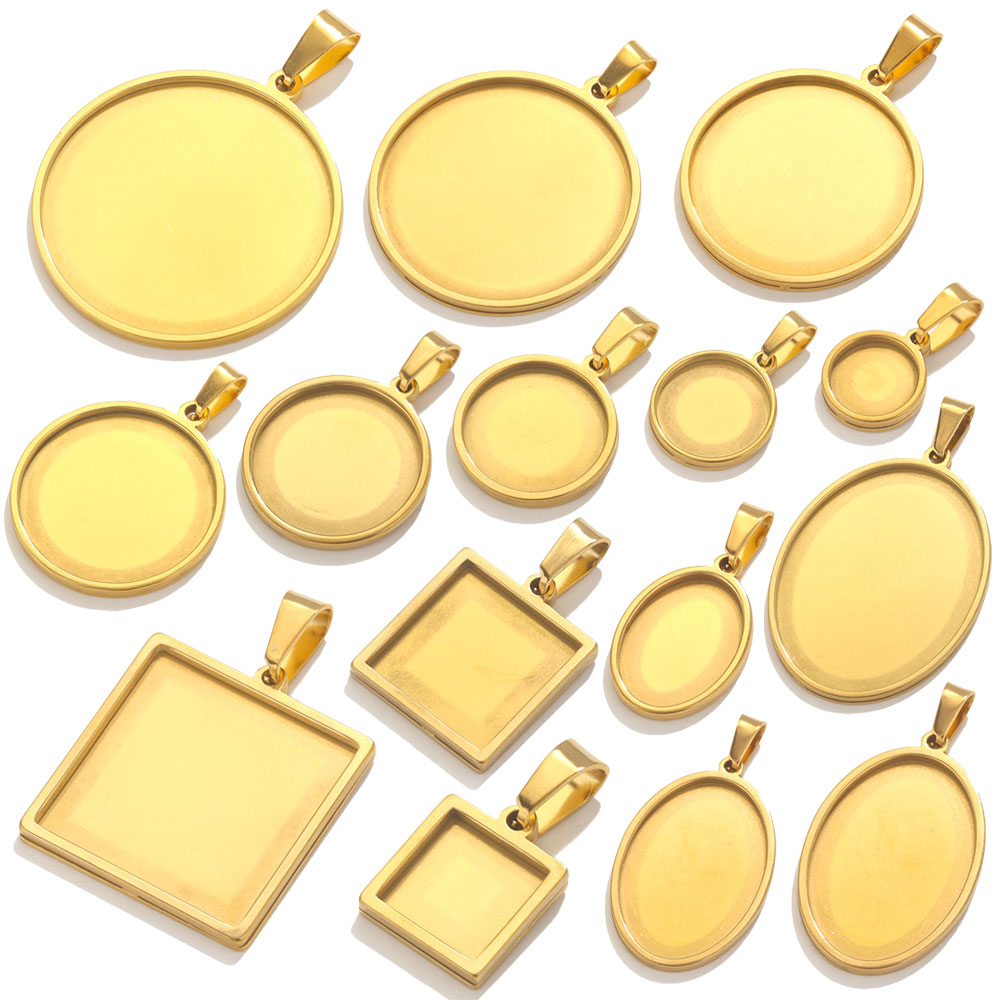5 pçs de aço inoxidável pingen - Bezels Set Pendant avaliação e preço