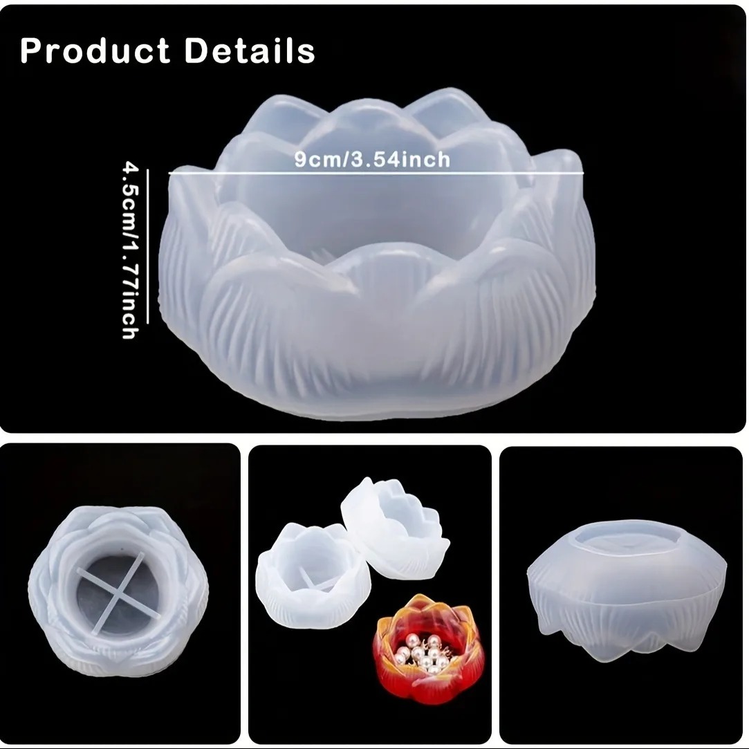 1pc diy flor de lótus moldes d - Flower Preservation Resin avaliação e preço